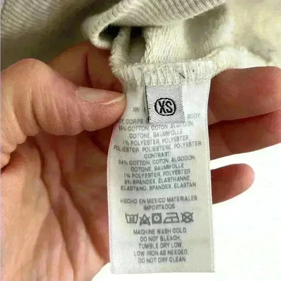 T.La Women’s XS Cream Gray Sweatshirt Longer Back Crew Neck - Picture 8 of 10